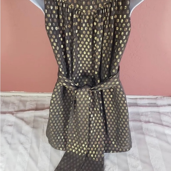 French Connection sleeveless black top with gold dots - Size 4 - Picture 9 of 9